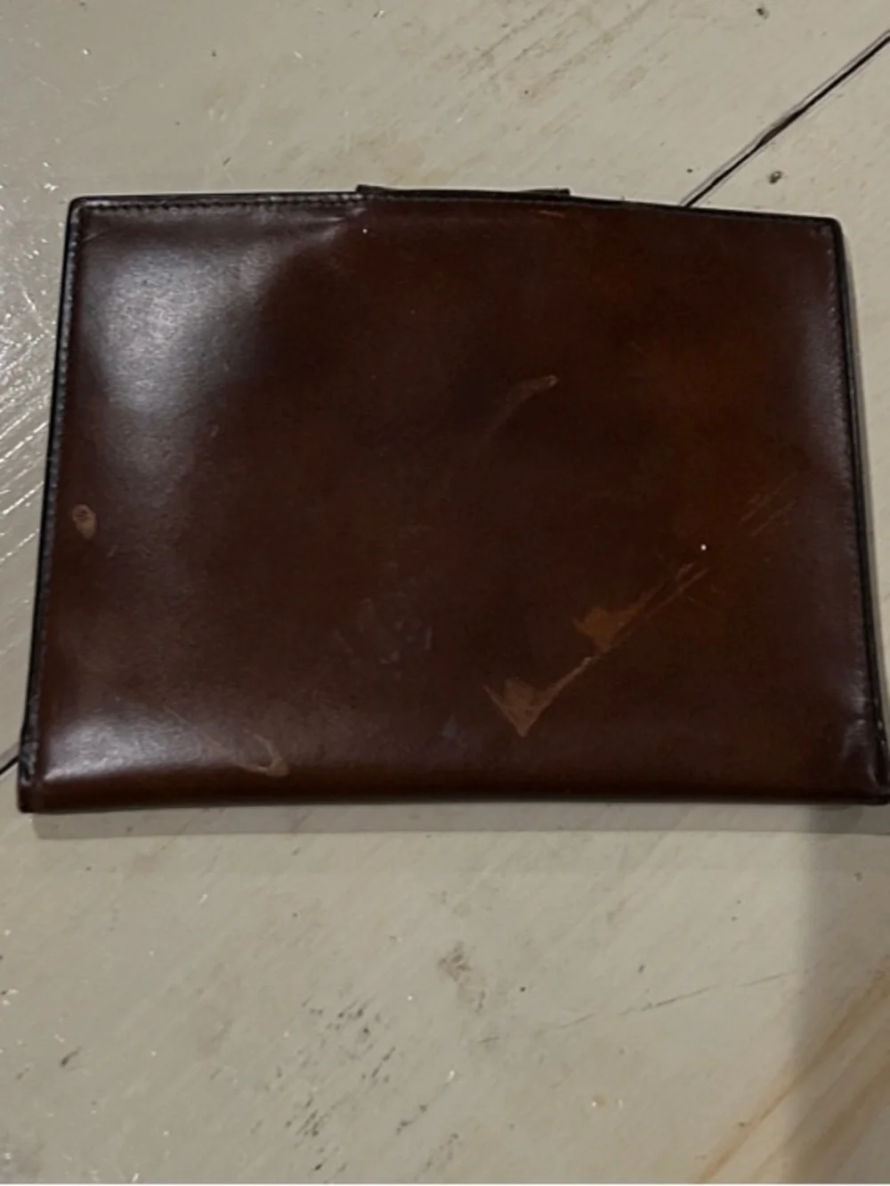 Bosca Brown Leather Card & Passport Holder with Snap